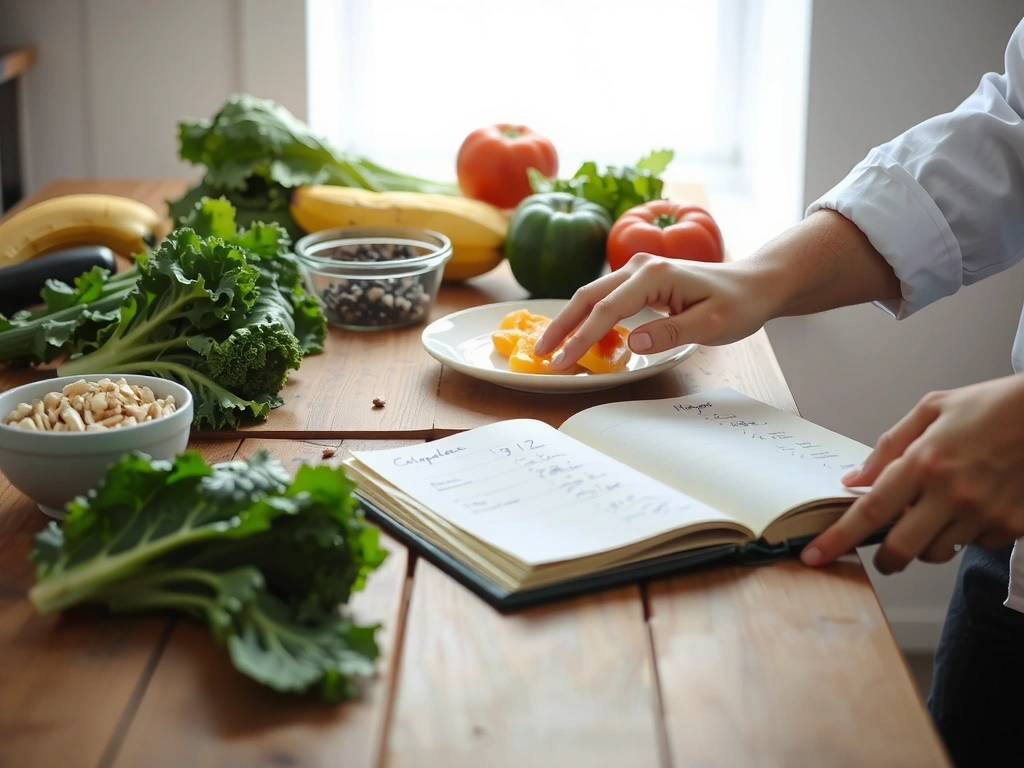Ręce przygotowujące zdrowy posiłek na drewnianym blacie